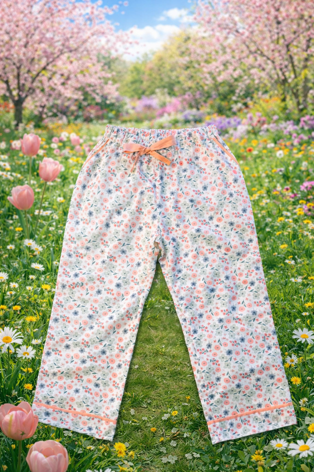 Pigiama pantalone lungo Mora, fiori di campo